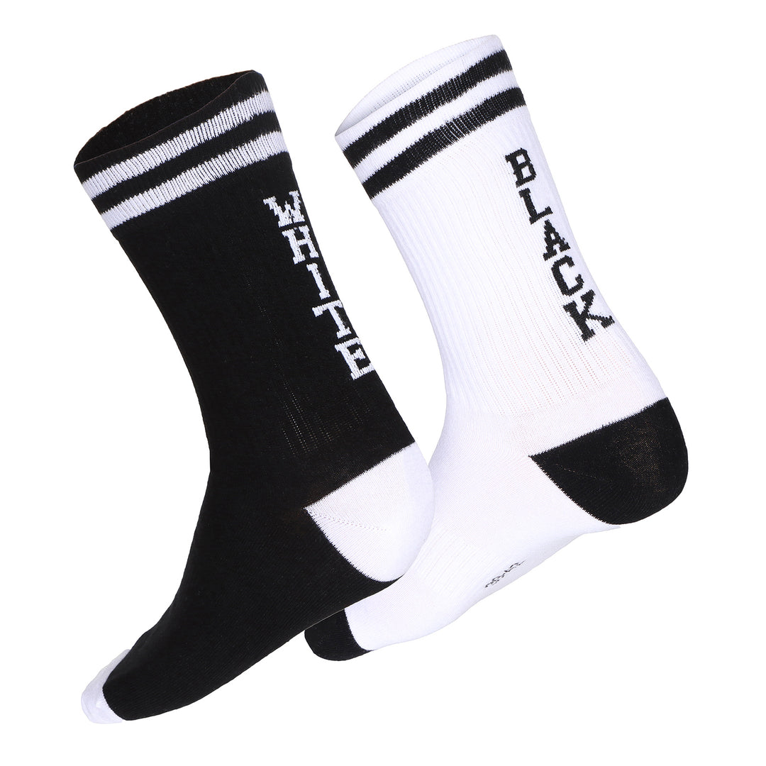 NEUI!!! Crew Socks 'BLACK&WHITE' 2-4 Paar Unisex Black & White Edition Tennissocken!!NEU!!