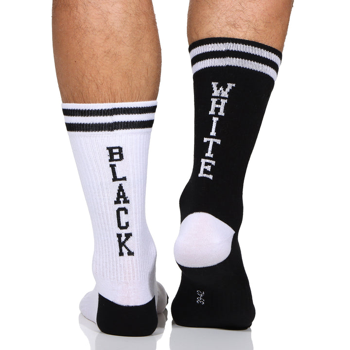 NEUI!!! Crew Socks 'BLACK&WHITE' 2-4 Paar Unisex Black & White Edition Tennissocken!!NEU!!